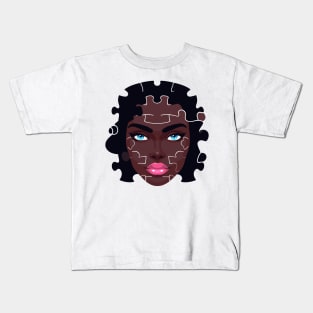 Afrocentric Woman Face Puzzle Kids T-Shirt